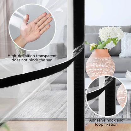 Winter Window Insulation Kit - 39"x70.8" Clear Thermal Coverings, Reusable Transparent Film with Black Edging for Maximum Warmth