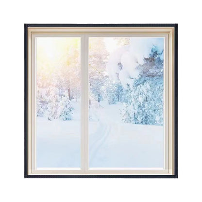 Winter Window Insulation Kit - 39"x70.8" Clear Thermal Coverings, Reusable Transparent Film with Black Edging for Maximum Warmth