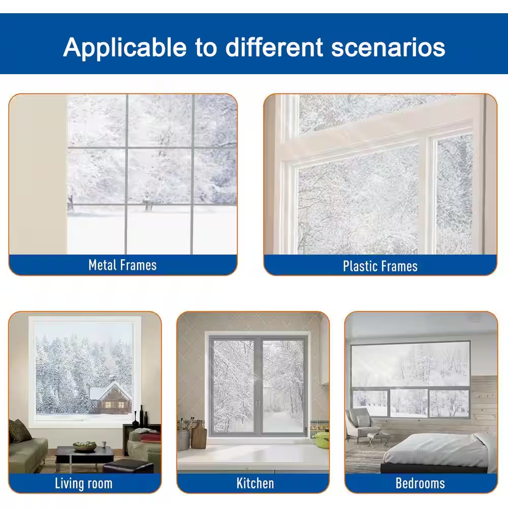 47 In. X 63 In. Indoor Window Insulation Kit for Winter Keep Cold Out