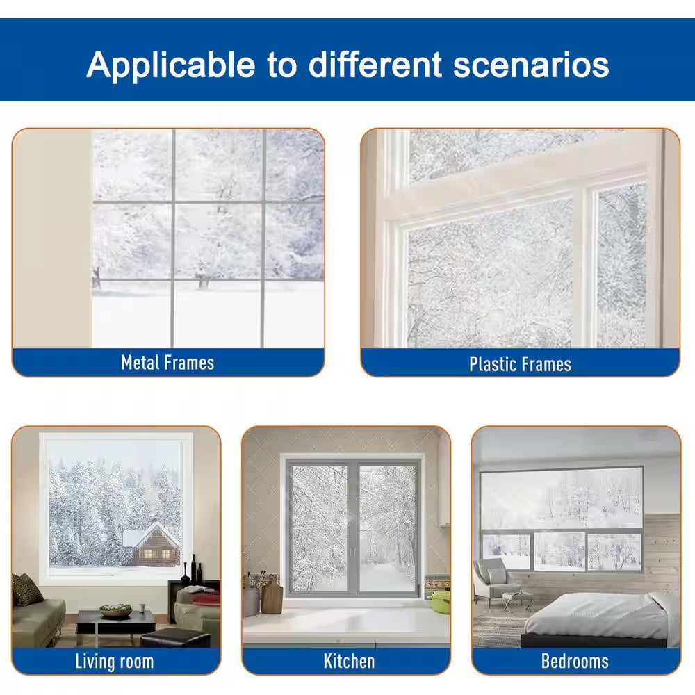 47 In. X 63 In. Indoor Window Insulation Kit for Winter Keep Cold Out